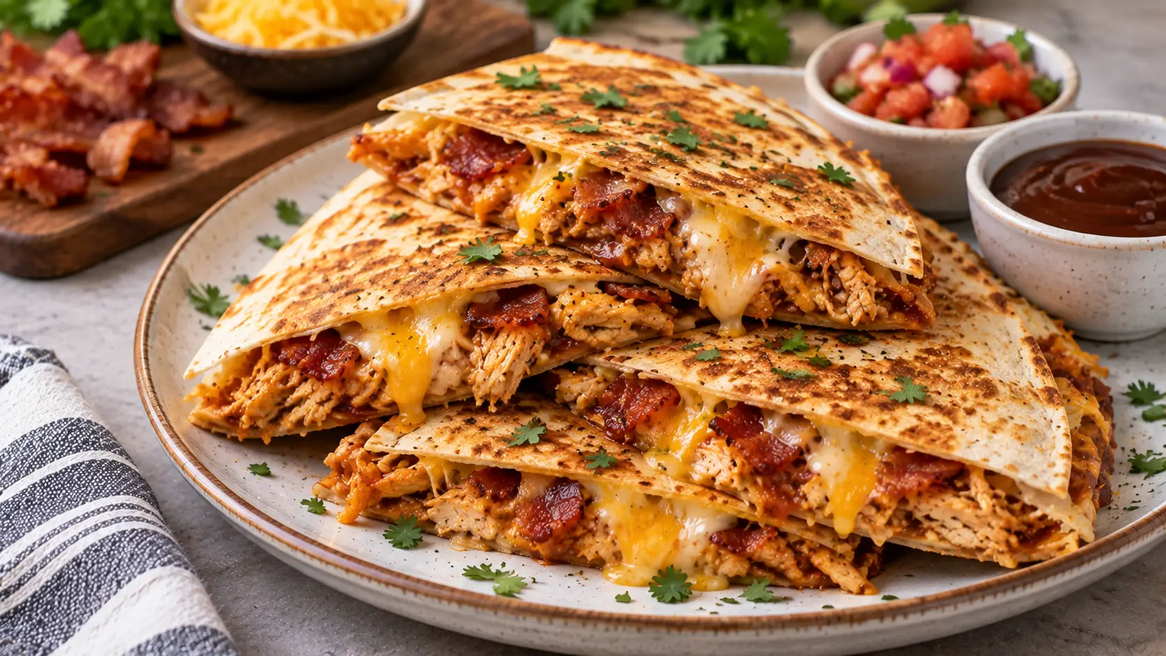 BBQ Bacon Chicken Quesadillas