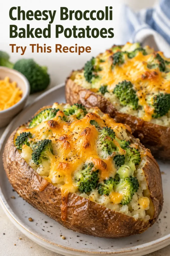 Cheesy Broccoli Baked Potatoes