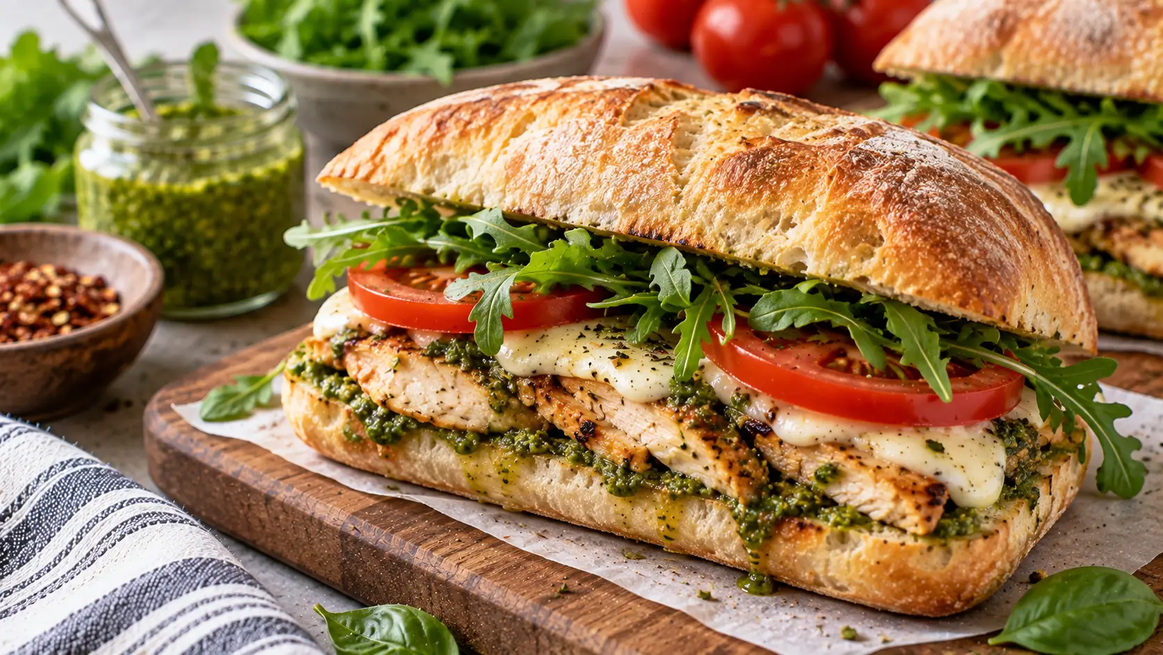 Ciabatta Chicken Pesto Sandwich